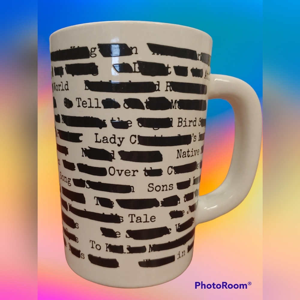 10oz Mug reveal book titles rare out of print for book lovers!